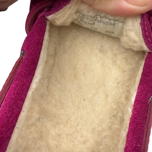 Coach Austin Sued Shearling Moccasins Cranberry Women's 7M NIB - Picture 5 of 6